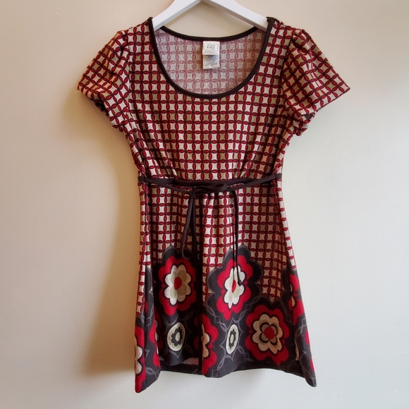 COPY - Vintage Original stretchy knit top with strings - tie front, Small size - Picture 2 of 7